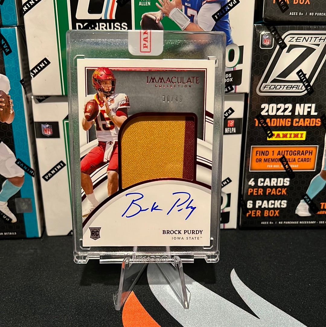 2022 Impeccable Collegiate Ruby Brock Purdy RPA 30/49