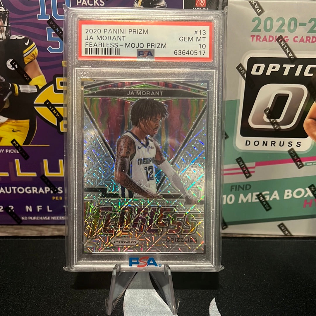 2020 Panini Prizm Fearless Mojo Prizm Ja Morant 9/25 PSA 10