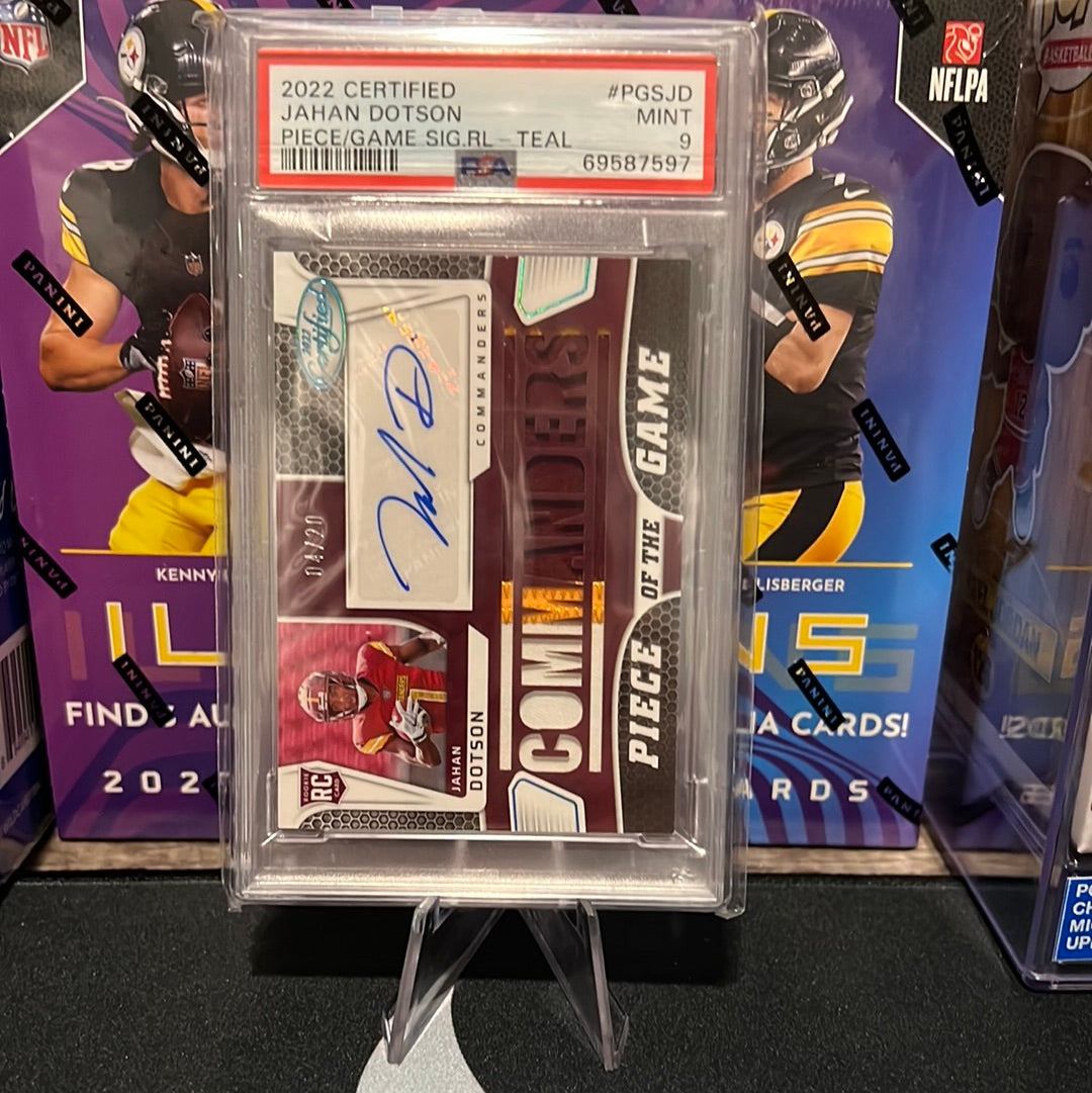2022 Panini Certified Jahan Dotson 4/20 Piece of the Game RPA PSA 9 Pop 1!!