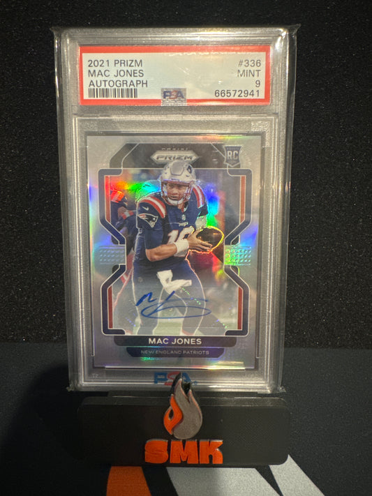 2021 Prizm Silver Autograph Mac Jones PSA 9