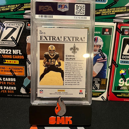 2022 Panini XR Chris Olave Purple Rookie Card /25! Extra! Extra! Saints 🔥PSA 10